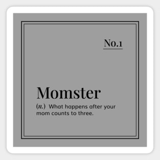 Funny definition art - Momster - grey Magnet